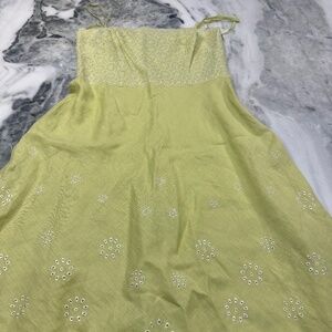 Ann Taylor lime green linen dress